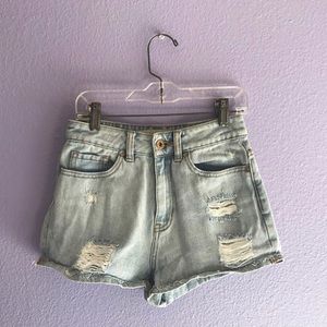 pacsun high waisted denim shorts